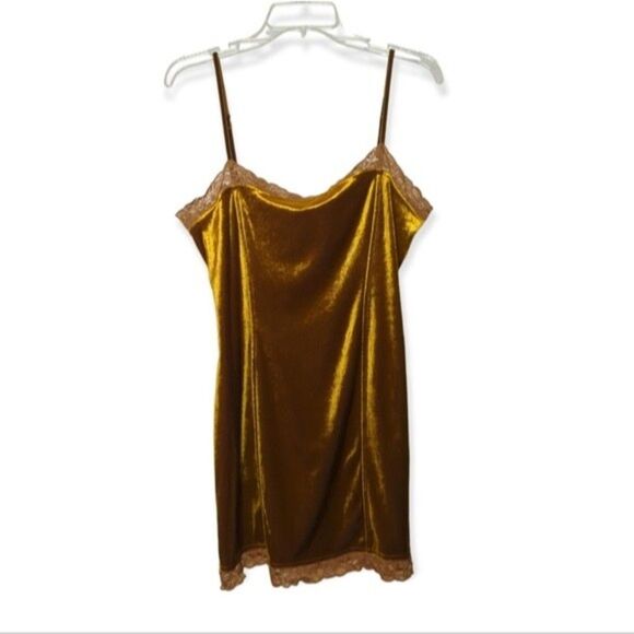 Copper velvet vintage chemise slipdress - Picture 1 of 6